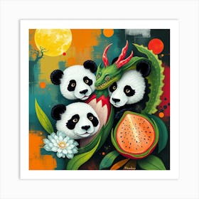 Panda Bears 1 Art Print