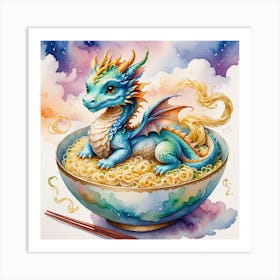 Dragon Noodle Bowl Art Print