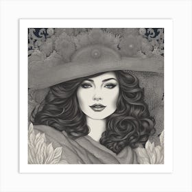 Woman In A Hat Art Print