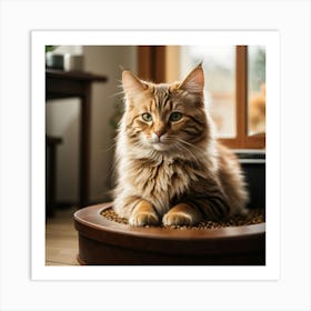 Cat In A Bowl Art Print