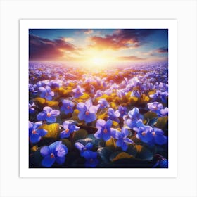 Field Of Violets Art Print