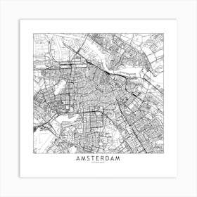 Amsterdam Map Art Print I