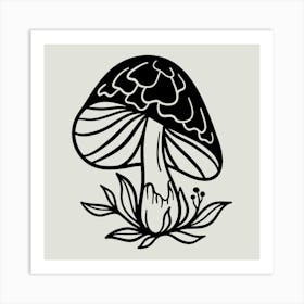 Mushroom Drawing Art Print