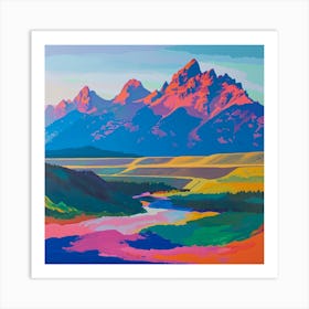 Colourful Abstract Grand Teton National Park Usa 5 Art Print