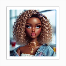 Barbie Doll Portrait 2 Art Print