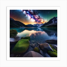 Milky Over Lake 1 Art Print