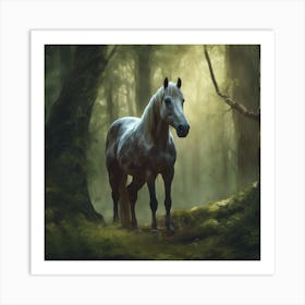 Horse In The Forest Art Print