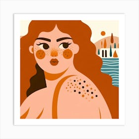 Illustration of A Woman Portrait Art Print