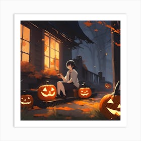 Halloween Pumpkins Art Print