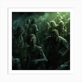 Zombies In The Woods Art Print