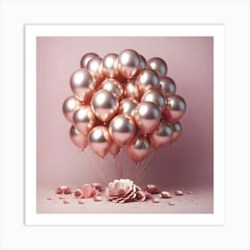 Rose Gold Balloons Art Print