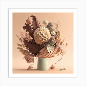 3d Floral Arrangement Art Print