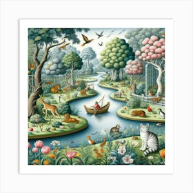 Garden Of Animals Art Print