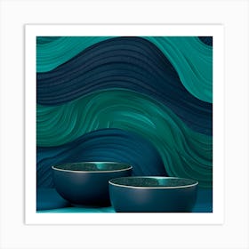 Blue Bowls Art Print