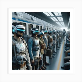 Futuristic Train Scene Art Print