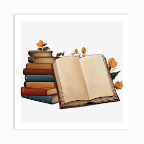 Open Book Art Print