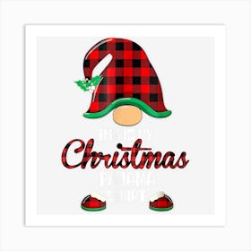 This Is My Christmas Pajama Shirt Gnome Christmas Red Plaid Art Print