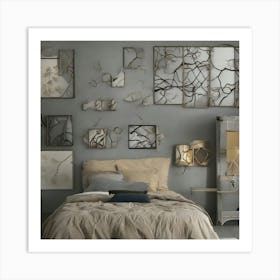 Bedroom With Mirrors Art Print