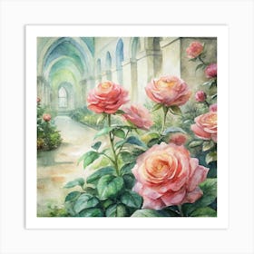 Roses In The Garden 3 Art Print