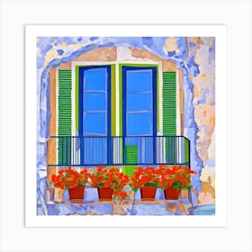 Window On The Wall Window Lisbon Portugal In The Style Of Matisse Art Print Art Print