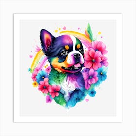 Rainbow Chihuahua Art Print