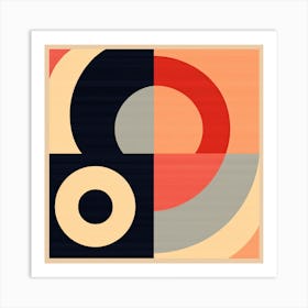 Retro Rhythms in Squares and Circles Art Print