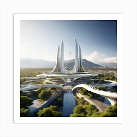 Futuristic City 296 Art Print