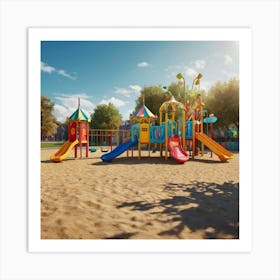 Playground - Playground Stock Videos & Royalty-Free Footage Art Print