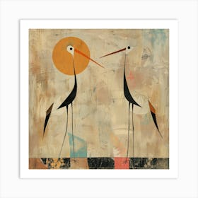 Two Cranes 4 Art Print