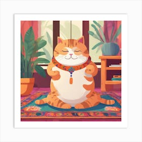 Cat Meditating 1 Art Print