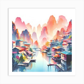 Chinese Village 8 Art Print