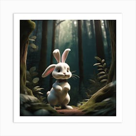 Rabbit In The Woods 16 Art Print