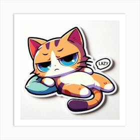 Cute Cat Sticker 13 Art Print