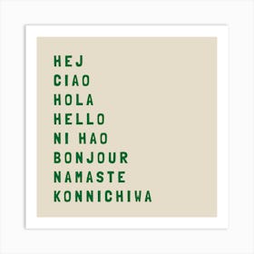 Hello Different Languages 03 Art Print