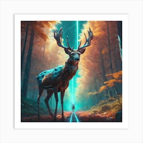 Deer In The Forest 100 Art Print