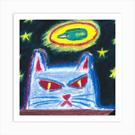 Angry SpaceCat Art Print