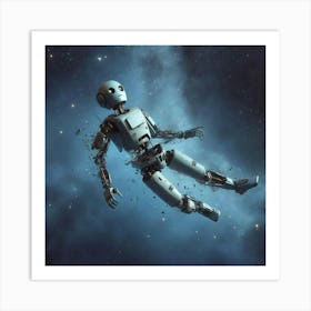 Robot In Space Art Print