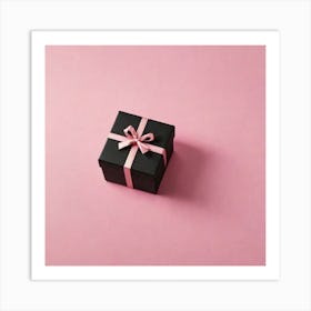 Gift Box On Pink Background 1 Art Print