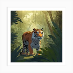 Tiger In The Jungle 23 Art Print