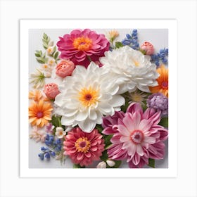 Dahlias Art Print