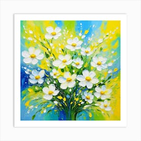 White Daisies Art Print