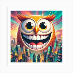 Owl In The City 2 Art Print