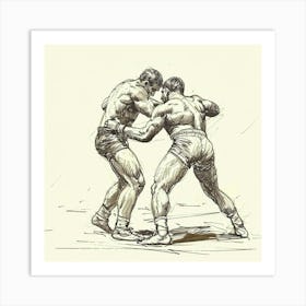 A Greco Roman Wrestling Hand Drawn Sketch Illust 1719334516 2 Art Print