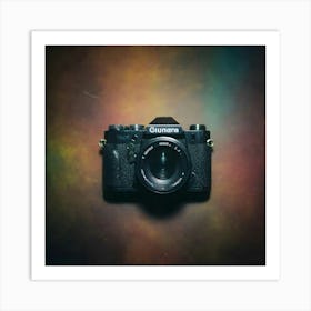 Black Camera On A Colorful Background Art Print