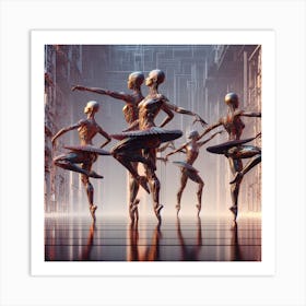 Futuristic Dancers 2 Art Print