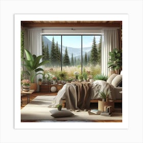 Bedroom With Plants 2 Poster