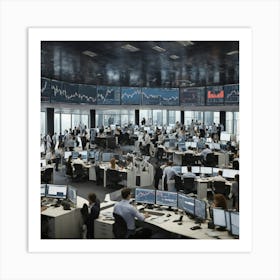 Stock Exchange - Stock Exchange Stock Videos & Royalty-Free Footage Art Print