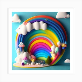 3d Rainbow Art Print