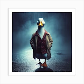 Hitman Duck In The Rain Art Print