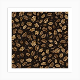 Coffee Beans Seamless Pattern Art Print